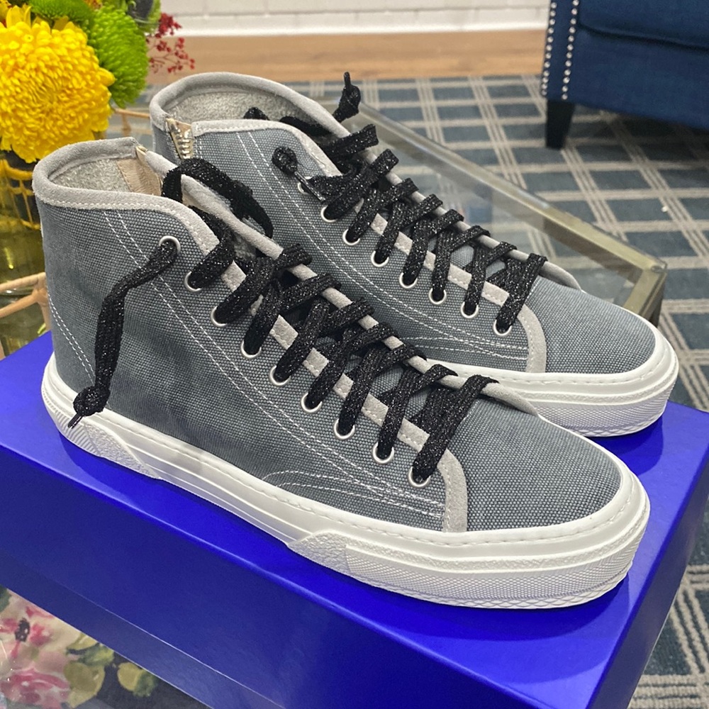 P448 Denim Zip Up Sneakers Size 10M